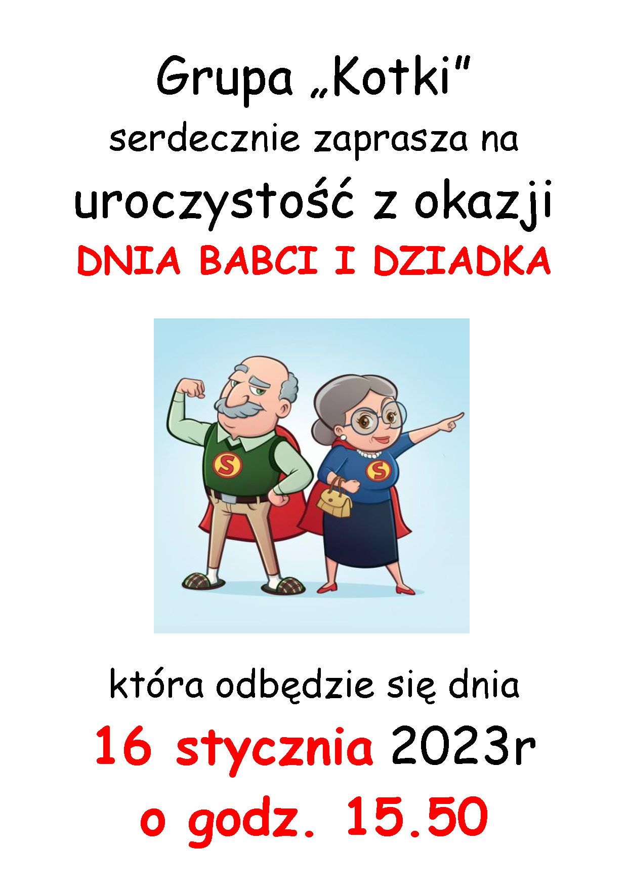 babcia i&nbsp;dziadek ogłoszenie